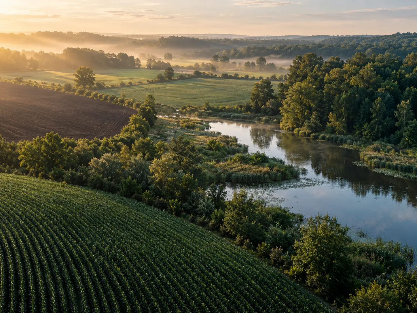 Morning light across a living landscape