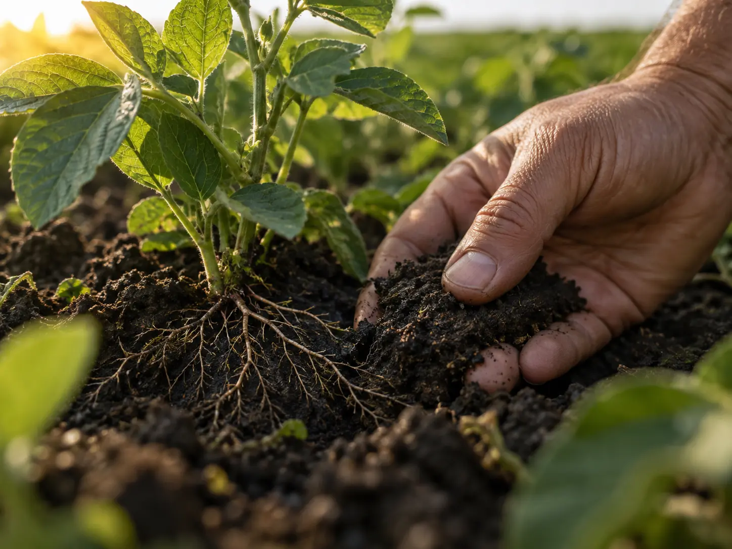 Rich soil at root level